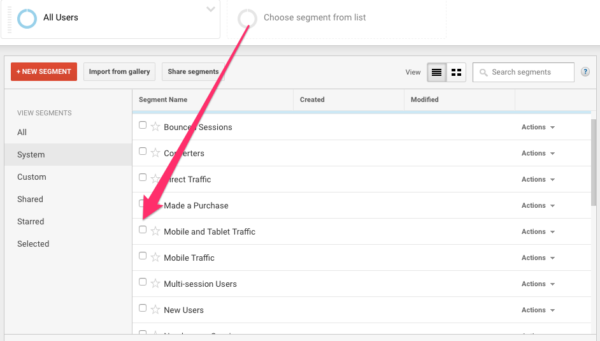 Adding segment in cohort analysis in Google Analytics