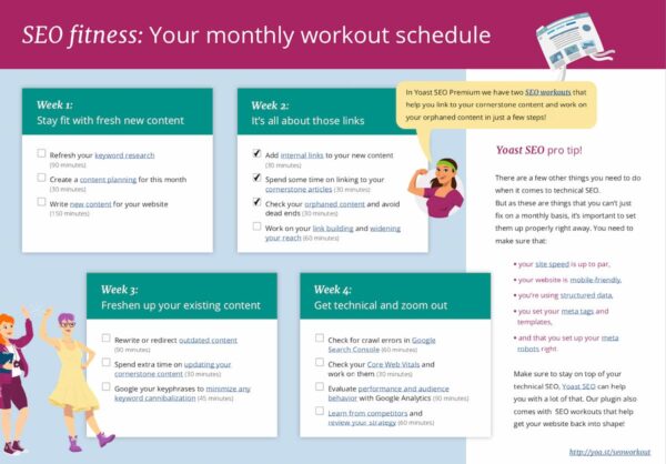 image of SEO fitness monthly work out schedule