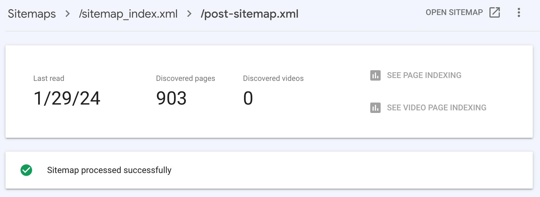 Google search console sitemap
